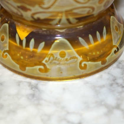 Vase – with yellow inlay decoration – signed ‘Moinat SA’ – Antiques and home décor