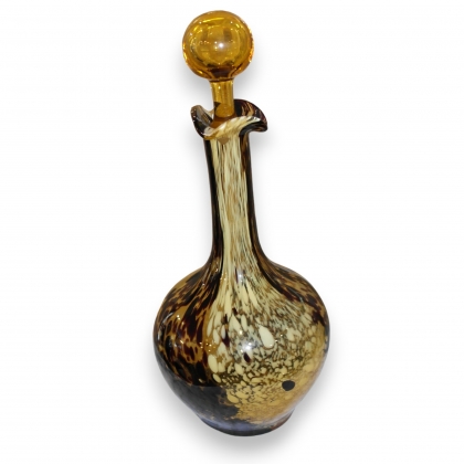 Yellow and brown hand-blown glass carafe by  Moinat SA  - Antiques and home décor
