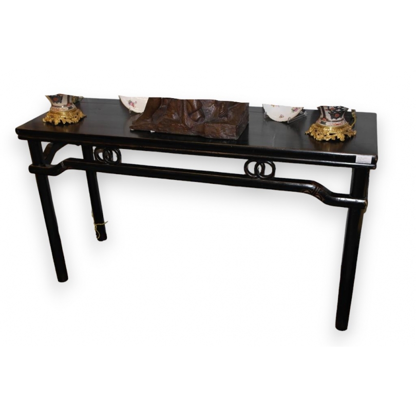 Black lacquered wooden console table at  Moinat SA  - Antiques and home décor