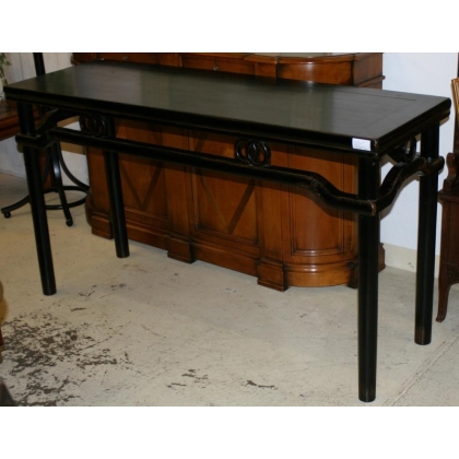 Black lacquered wooden console table at  Moinat SA  - Antiques and home décor