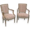 Paire de fauteuils Louis XVI laqués.