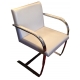 Fauteuil "Brno" acier plat et cuir