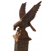 Grand aigle en fonte avec socle