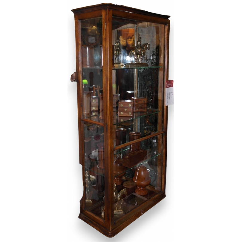 Vitrine de pendule en noyer