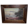 Paintings | Oil on canvas: ‘View of the lake with a Moinat SA boat’ – Antiques and home décor