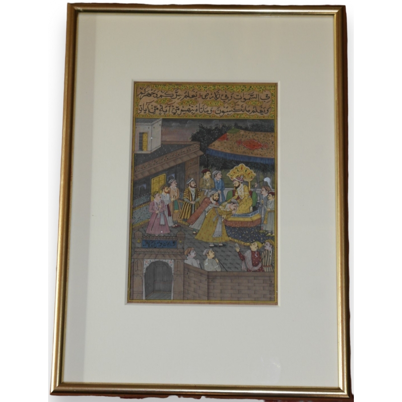 Gerahmte persische Miniatur bei Moinat SA – Antiquitäten und Dekoration