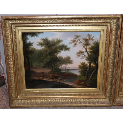 Paintings | Pair of oil-on-canvas paintings entitled ‘Berger’, signed Moinat SA  – Antiques and home décor