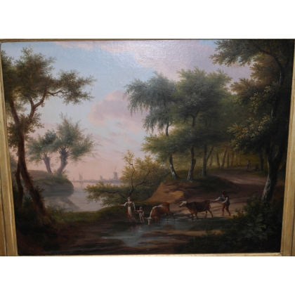Paintings | Pair of oil-on-canvas paintings entitled ‘Berger’, signed Moinat SA  – Antiques and home décor
