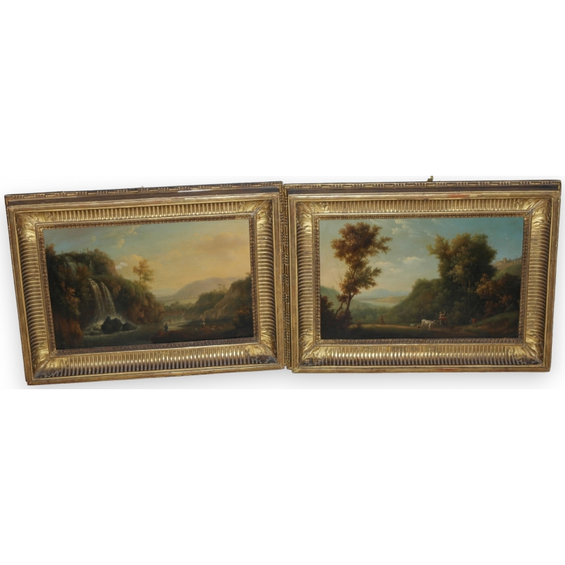 Paintings | Pair of oil paintings on copper, ‘Landscapes’, Moinat SA  – Antiques and home décor