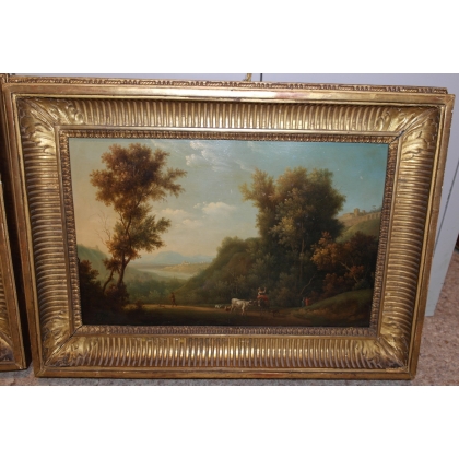 Paintings | Pair of oil paintings on copper, ‘Landscapes’, Moinat SA  – Antiques and home décor