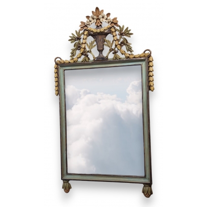  Miroir style Louis XVI polychrome verre sur  Moinat SA  - Antiquités décoration