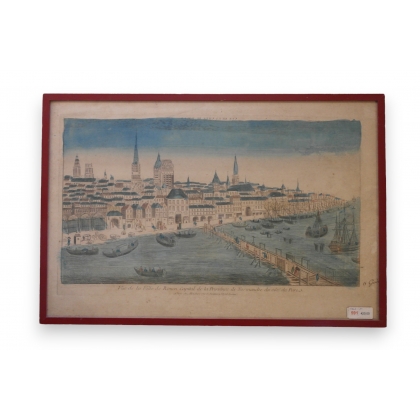 Engraving ‘View of the City of Rouen’ by Moinat SA – Antiques and home décor – Engravings, lithographs