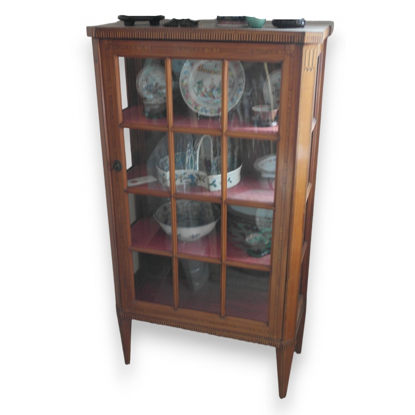  Vitrine Directoire en cerisier marqueté sur  Moinat SA  - Antiquités décoration