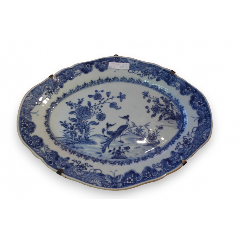 Plat en porcelaine bleu/blanc