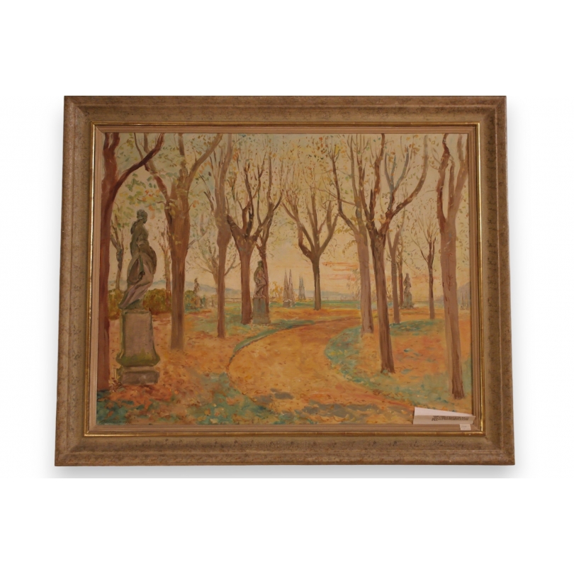 Tableau \"Allée\" signé Adolf TIECHE
