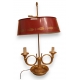 Lampe bouillotte avec abat-jour rouge