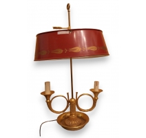 Lampe bouillotte avec abat-jour rouge