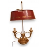 Lampe bouillotte avec abat-jour rouge