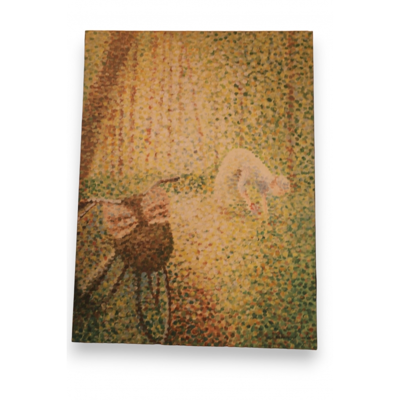 Paintings | Oil on canvas, ‘La cueillette’, signed ALLAMARGOT Moinat SA  – Antiques and home décor