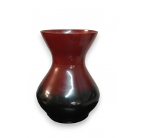 Vase en verre de Saint-Prex, rouge et noir