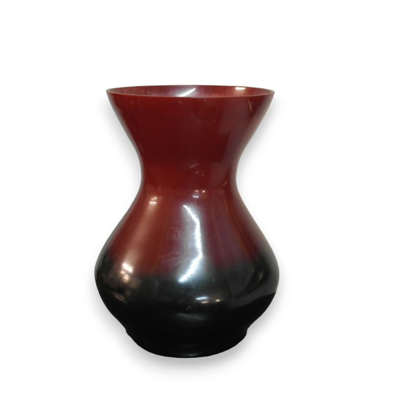 Vase en verre de Saint-Prex, rouge et noir