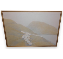 Huile sur toile "Gulf of Epidauros" signé THERESA