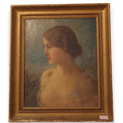 Huile sur toile \"portrait de femme\"