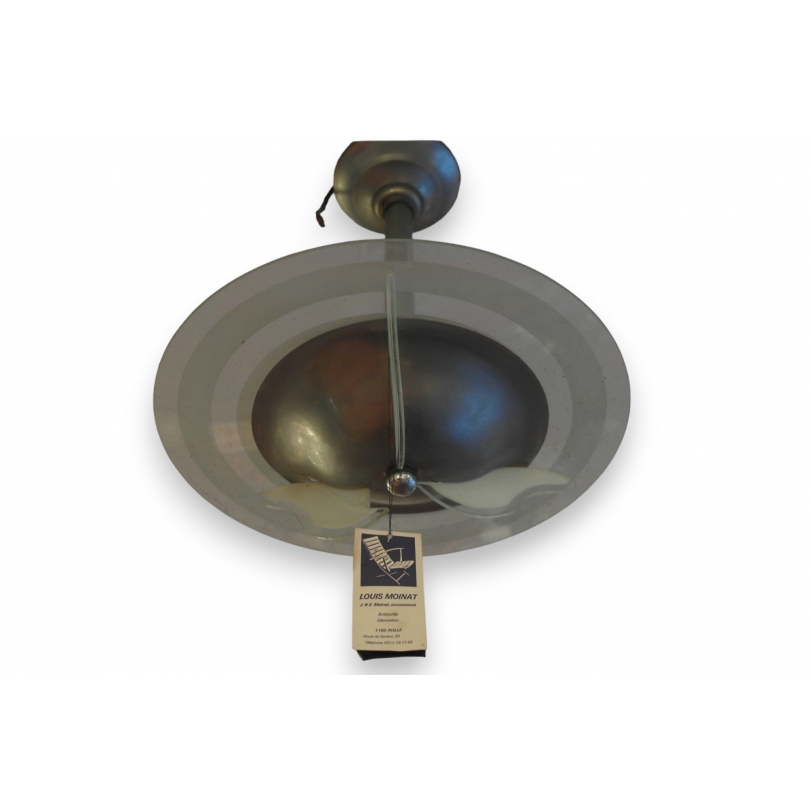 Lustre en laiton et verre, 1940