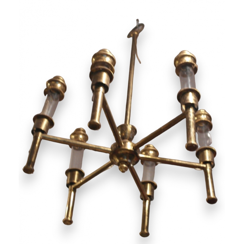 Brass and glass chandelier at  Moinat SA  - Antiques and home décor