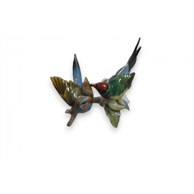 Couple d'oiseaux en porcelaine (abimé)