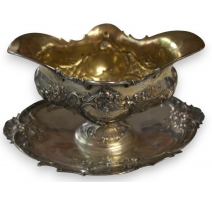 Saucière rocaille en argent