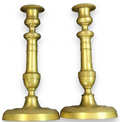 Pair of bronze candlesticks by  Moinat SA  - Antiques and home décor