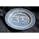 Assiette en porcelaine bleu-blanc