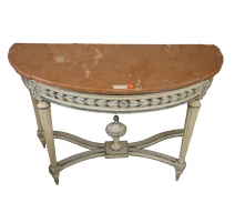 Console Louis XVI laquée bois sculpté,