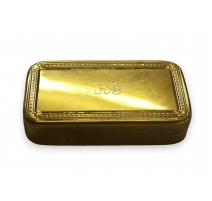 Petite boîte rectangulaire en métal doré