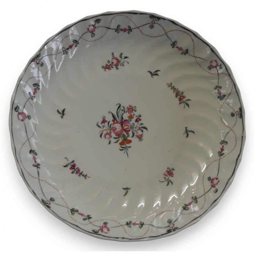 New Hall porcelain plate, decorated by Moinat SA – Antiques and home décor
