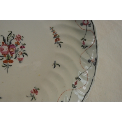 New Hall porcelain plate, decorated by Moinat SA – Antiques and home décor