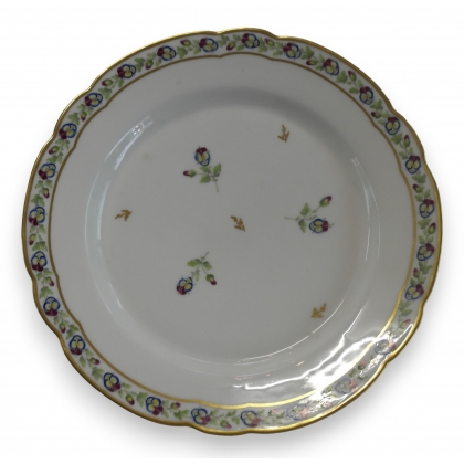Assiette décor pensées en porcelaine