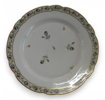 Assiette décor pensées en porcelaine