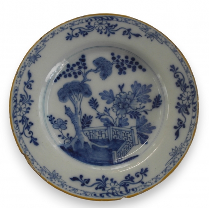 Assiette en faïence Delft (ébréchée)