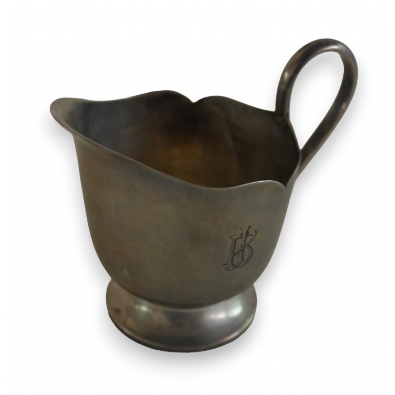 Pot à crème en argent, monogrammé JB