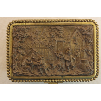 Brass ‘Village Festival’ box by Moinat SA – Antiques and home décor