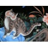 Untersetzer „Katze“ mit Blumenmuster. Bei  Moinat SA  – Antiquitäten und Dekoration