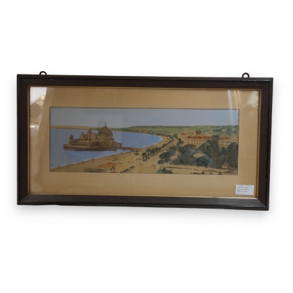  Photo réhaussée de gouache "vue sur le sur  Moinat SA  - Antiquités décoration