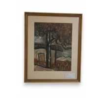 Gouache "Maison" signée Ozenda