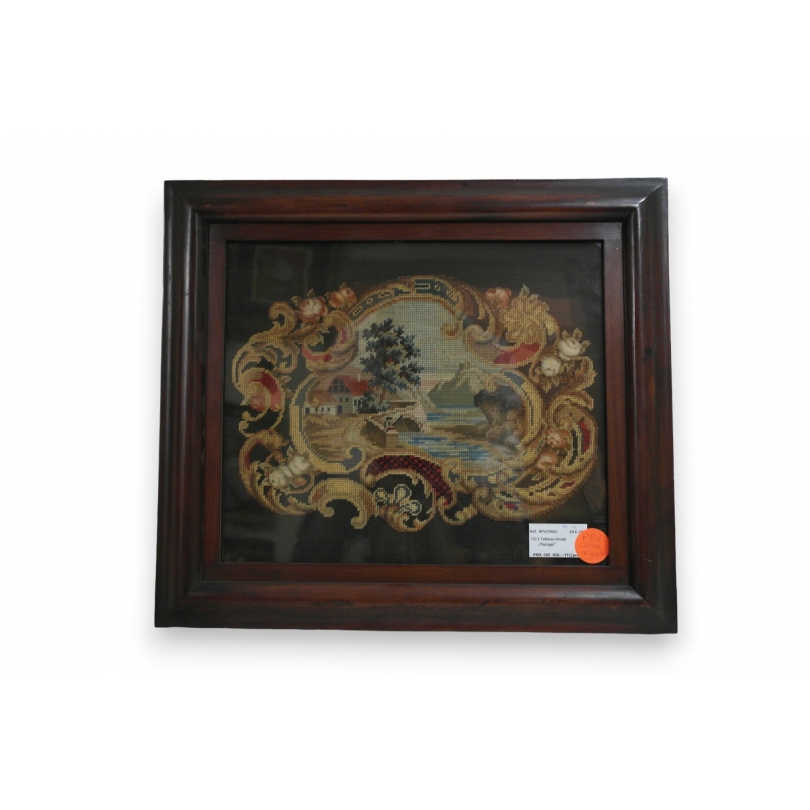  Tableau brodé "paysage" sur  Moinat SA  - Antiquités décoration