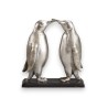 Bronze \"Couple de pingouins\" argenté