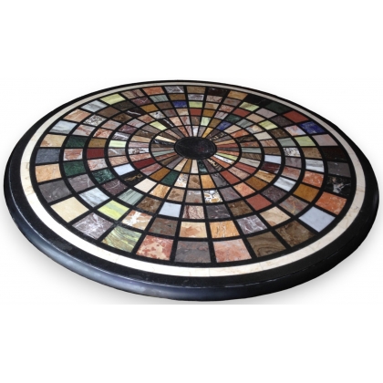  Plateau de table rond en marqueterie de sur  Moinat SA  - Antiquités décoration