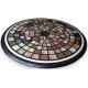 Plateau de table rond en marqueterie de marbre