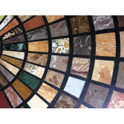  Plateau de table rond en marqueterie de sur  Moinat SA  - Antiquités décoration
